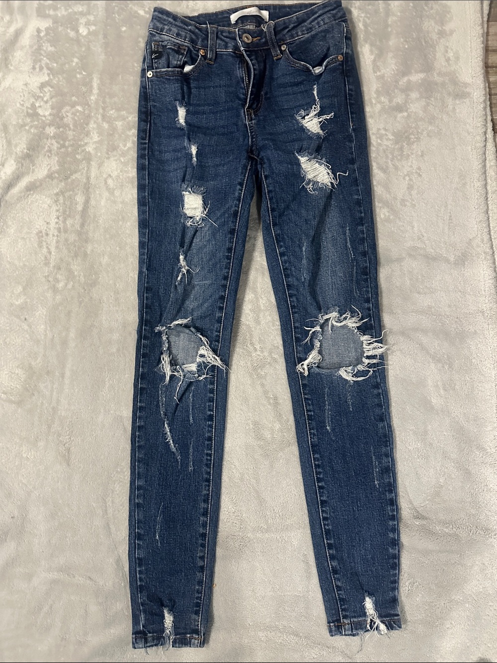 KanCan Dark Blue Distressed Skinny Jeans